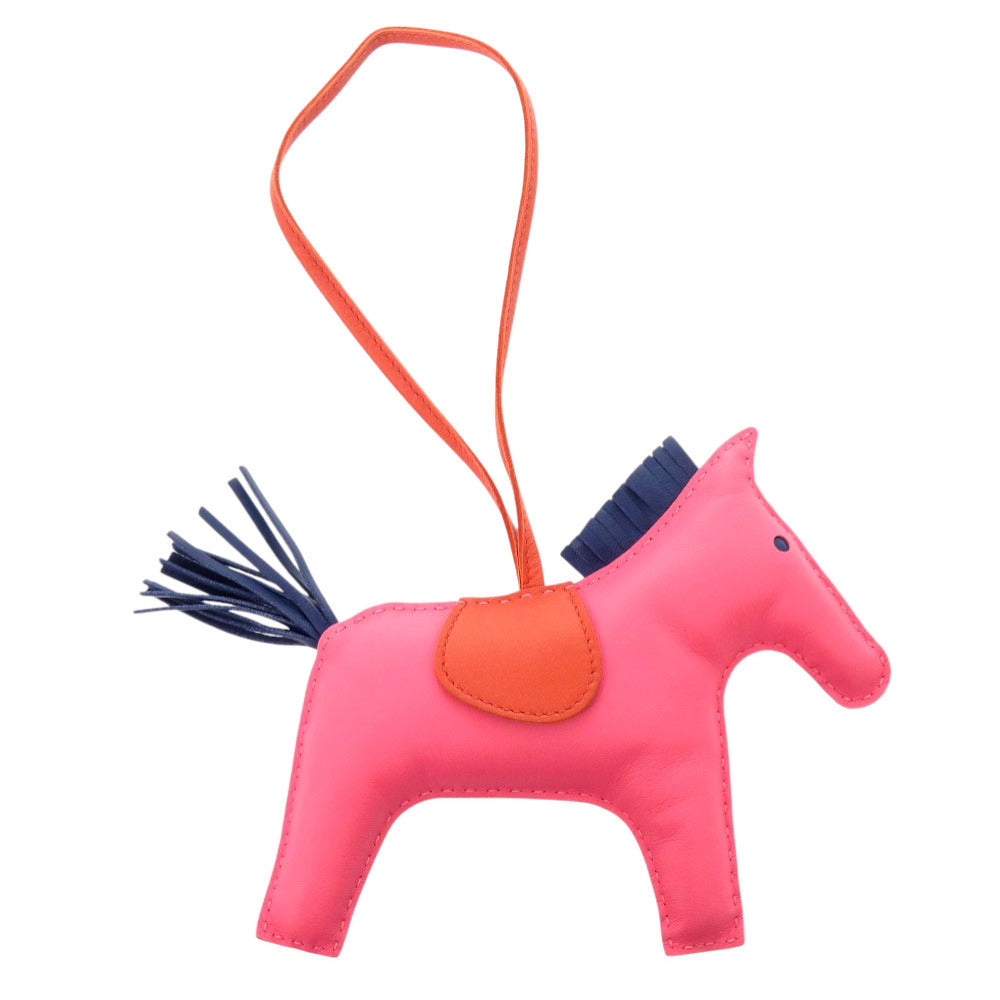 美品 エルメス ロデオGM アニョーミロ ローズアザレ ブルードマルト ブリック バッグチャーム 0578 【中古】 HERMES