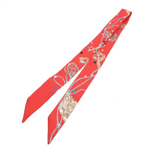 新品同様 エルメス ツイリードール レクレアポア 鍵 水玉 スカーフ シルク グレナデン/ベージュ/マルチカラー 0585【中古】HERMES