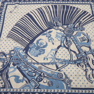 未使用品 エルメス カレH 65 シュヴァル パンク バンダナ Cheval Punk Bandana シルク カシミヤ エトゥープ 0586【中古】HERMES