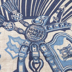 未使用品 エルメス カレH 65 シュヴァル パンク バンダナ Cheval Punk Bandana シルク カシミヤ エトゥープ 0586【中古】HERMES