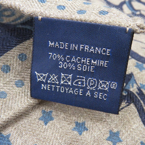 未使用品 エルメス カレH 65 シュヴァル パンク バンダナ Cheval Punk Bandana シルク カシミヤ エトゥープ 0586【中古】HERMES