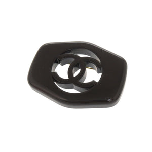 美品 シャネル ココマーク 97P ヴィンテージ プラスチック ブラック ブローチ 0593 【中古】 CHANEL