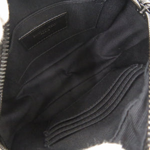 美品 サンローラン カメラバッグ キャンプ ナイロン ラムスキン ブラック ショルダーバッグ 黒 0596【中古】SAINT LAURENT