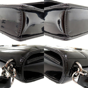 新品同様 ジミーチュウ アヴェニュー クワッド AVENUE QUAD チェーンショルダーバッグ パテントレザー ブラック 0597【中古】JIMMY CHOO