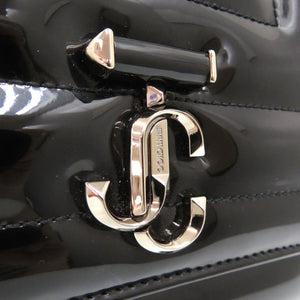 新品同様 ジミーチュウ アヴェニュー クワッド AVENUE QUAD チェーンショルダーバッグ パテントレザー ブラック 0597【中古】JIMMY CHOO