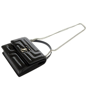 新品同様 ジミーチュウ アヴェニュー クワッド AVENUE QUAD チェーンショルダーバッグ パテントレザー ブラック 0597【中古】JIMMY CHOO