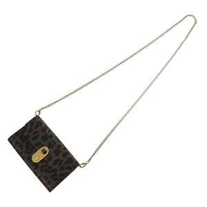 新品同様 クリスチャンルブタン 2WAY チェーンウォレット エリサ レザー ブラック レオパード カモフラージュ 迷彩 長財布 0604【中古】Christian Louboutin