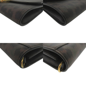 新品同様 クリスチャンルブタン 2WAY チェーンウォレット エリサ レザー ブラック レオパード カモフラージュ 迷彩 長財布 0604【中古】Christian Louboutin