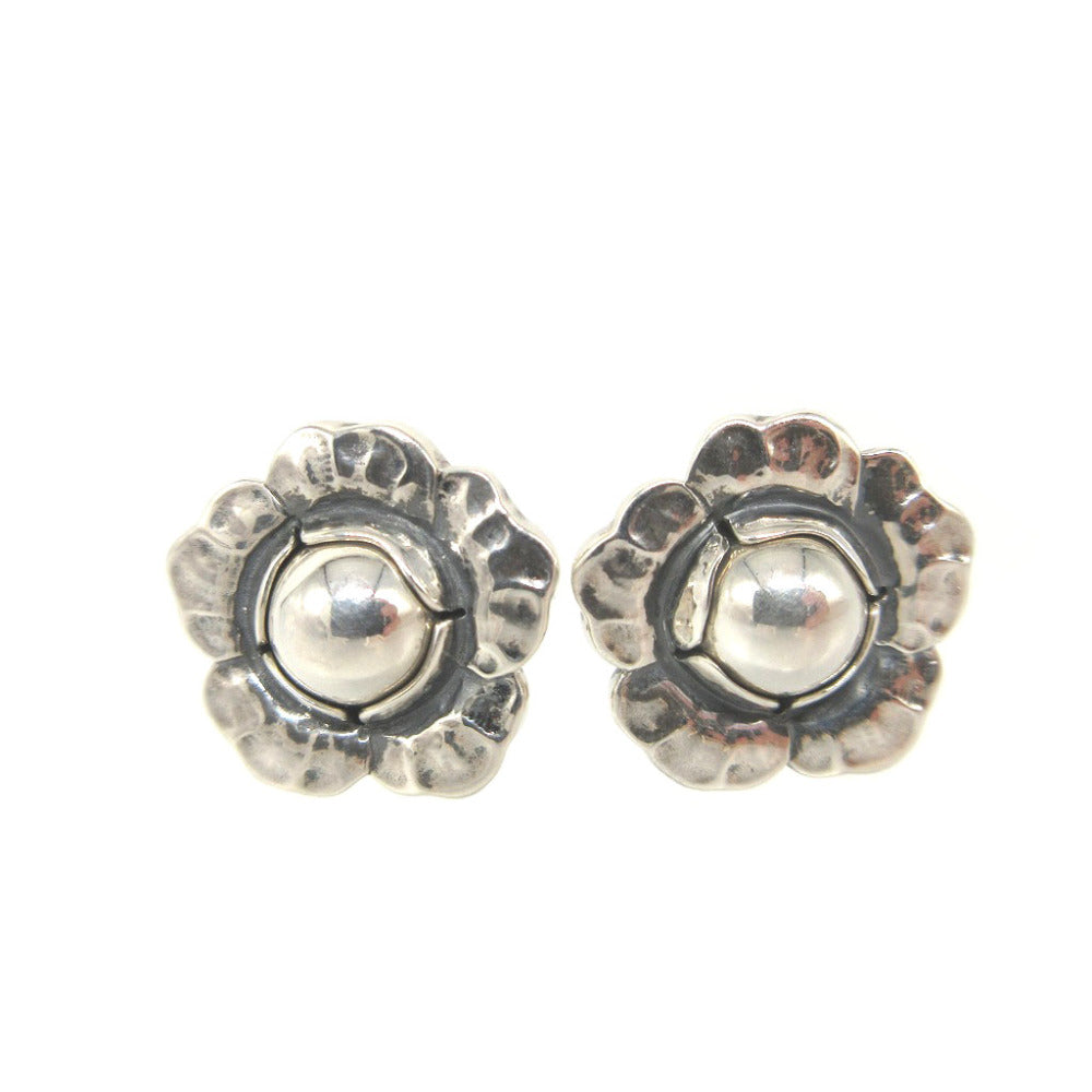 美品 ジョージジェンセン フラワーモチーフ 2002 シルバー925 シルバー イヤリング 0617【中古】GEORG JENSEN