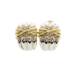 美品 ティファニー シルバー925 K18ゴールド(750) シルバー ゴールド イヤリング 0618【中古】TIFFANY&Co