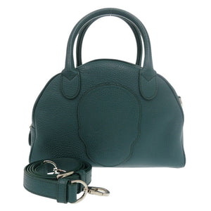 モラビト 2WAY モラビト × ぺラフィネ コラボ スカル レザー グリーン ハンドバッグ 緑 0628【中古】MORABITO