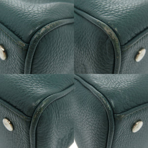 モラビト 2WAY モラビト × ぺラフィネ コラボ スカル レザー グリーン ハンドバッグ 緑 0628【中古】MORABITO