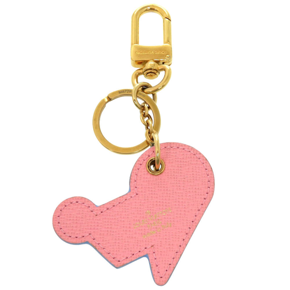 美品 ルイ ヴィトン ポルトクレ サマーフィール アイスクリーム M67291 レザー メタル ゴールド バッグチャーム キーホルダー LV 0644 【中古】 LOUIS VUITTON