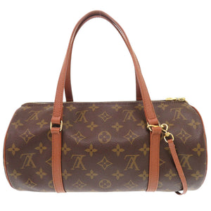 ルイ ヴィトン パピヨン30 ポーチ付 モノグラム M51365 ブラウン ハンドバッグ LV 0646【中古】LOUIS VUITTON