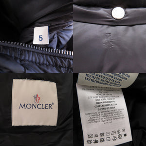 美品 モンクレール RIOM GIUBBOTTO 異素材切り替え フード付きダウンジャケット サイズ5 C20914185685 53334 ブラック 0651【中古】MONCLER