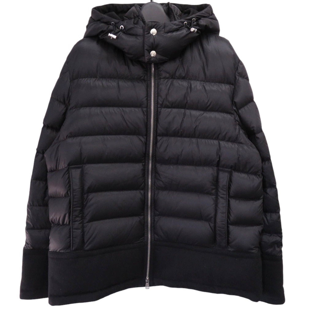 美品 モンクレール RIOM GIUBBOTTO 異素材切り替え フード付きダウンジャケット サイズ5 C20914185685 53334 ブラック 0651【中古】MONCLER