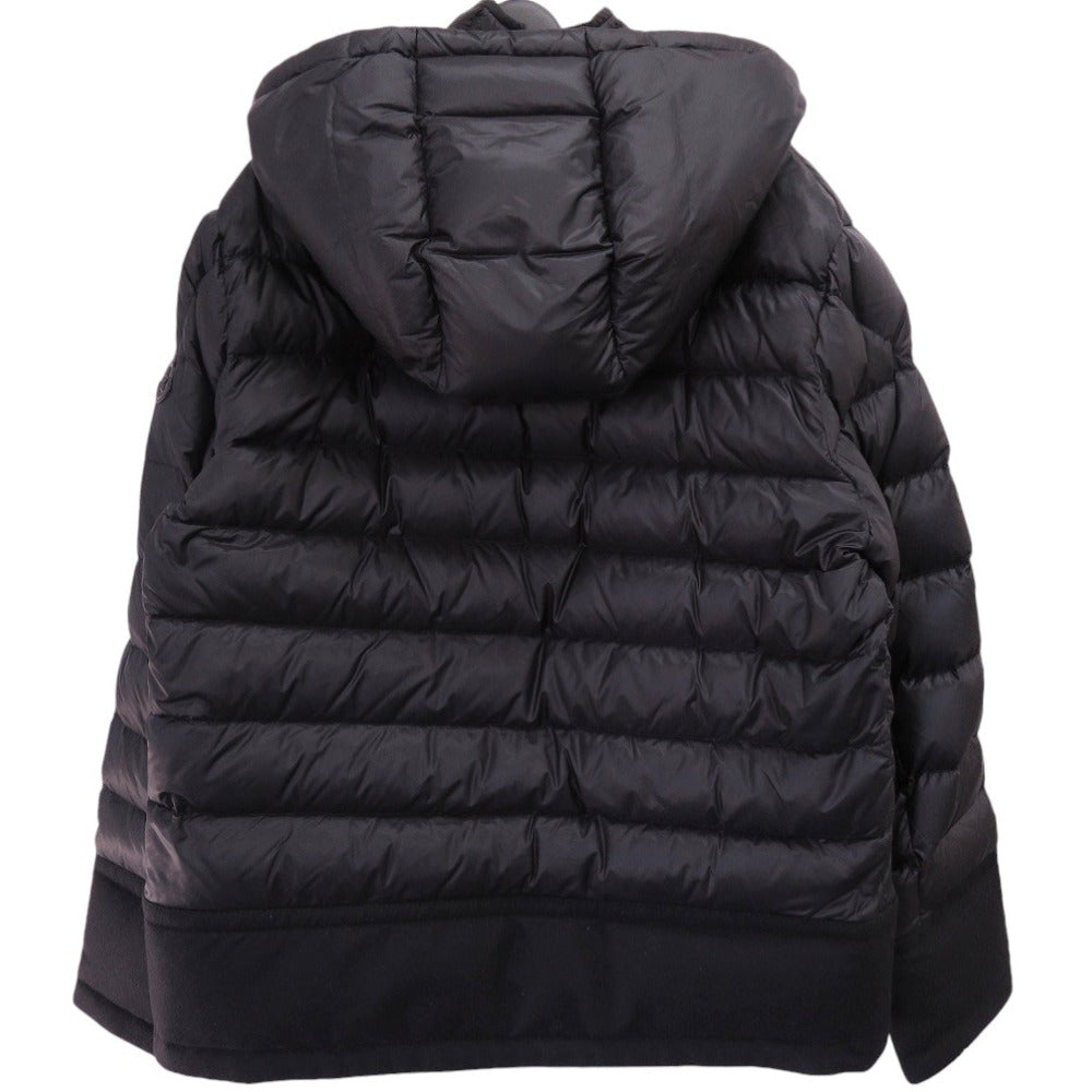 美品 モンクレール RIOM GIUBBOTTO 異素材切り替え フード付きダウンジャケット サイズ5 C20914185685 53334 ブラック 0651【中古】MONCLER