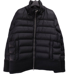 美品 モンクレール RIOM GIUBBOTTO 異素材切り替え フード付きダウンジャケット サイズ5 C20914185685 53334 ブラック 0651【中古】MONCLER