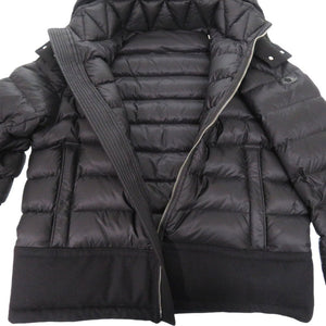 美品 モンクレール RIOM GIUBBOTTO 異素材切り替え フード付きダウンジャケット サイズ5 C20914185685 53334 ブラック 0651【中古】MONCLER