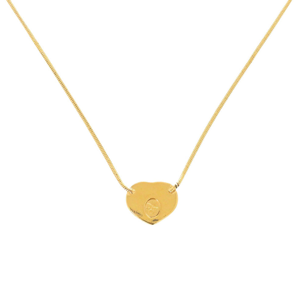 ディオール CD ハート メタル ゴールド ネックレス 0656【中古】Dior