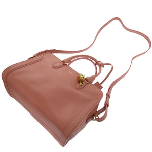 新品同様 アレキサンダーマックイーン スカル パドロック 2WAY ハンドバッグ レザー ピンク 0671【中古】Alexander McQueen