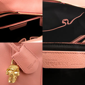 新品同様 アレキサンダーマックイーン スカル パドロック 2WAY ハンドバッグ レザー ピンク 0671【中古】Alexander McQueen