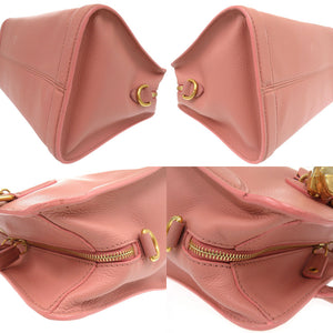 新品同様 アレキサンダーマックイーン スカル パドロック 2WAY ハンドバッグ レザー ピンク 0671【中古】Alexander McQueen