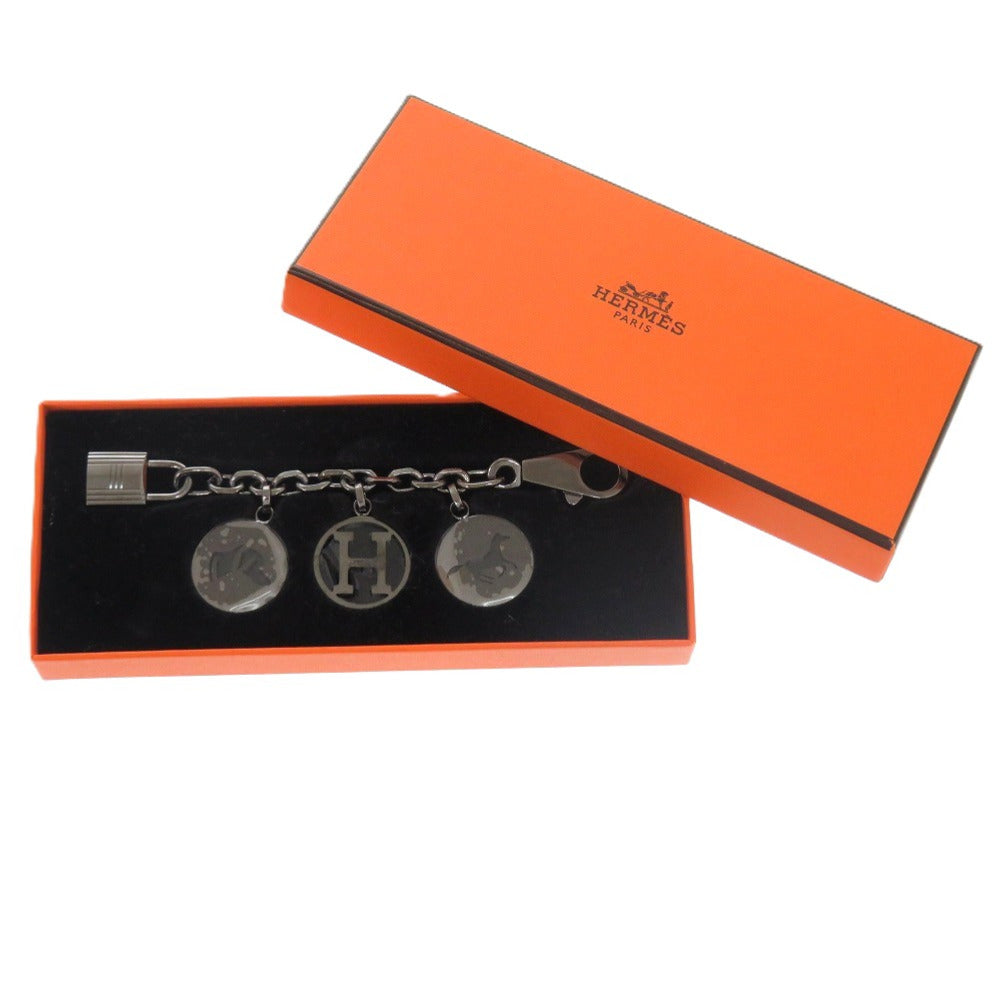 未使用品 エルメス ブルロック アミュレット4 カデナ ホース H ドッグ メタル/ルテニウム金具 シルバー 0674 キーホルダー 【中古】HERMES