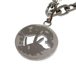 未使用品 エルメス ブルロック アミュレット4 カデナ ホース H ドッグ メタル/ルテニウム金具 シルバー 0674 キーホルダー 【中古】HERMES