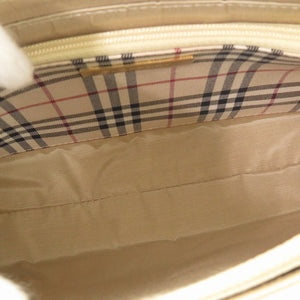 新品同様 バーバリー ワンショルダーバッグ ノバチェック サフィアーノレザー アイボリー/ホワイト ショルダーバッグ 白 0696【中古】BURBERRY