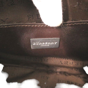 新品同様 バーバリー ノバチェック PVCコーティングキャンバス/レザー ベージュ ハンドバッグ 茶 0702【中古】BURBERRY