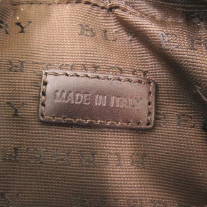 新品同様 バーバリー ノバチェック PVCコーティングキャンバス/レザー ベージュ ハンドバッグ 茶 0702【中古】BURBERRY