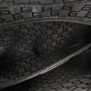 美品 グッチ ロゴ キャンバス ブラック ショルダーバッグ 黒 0705【中古】GUCCI