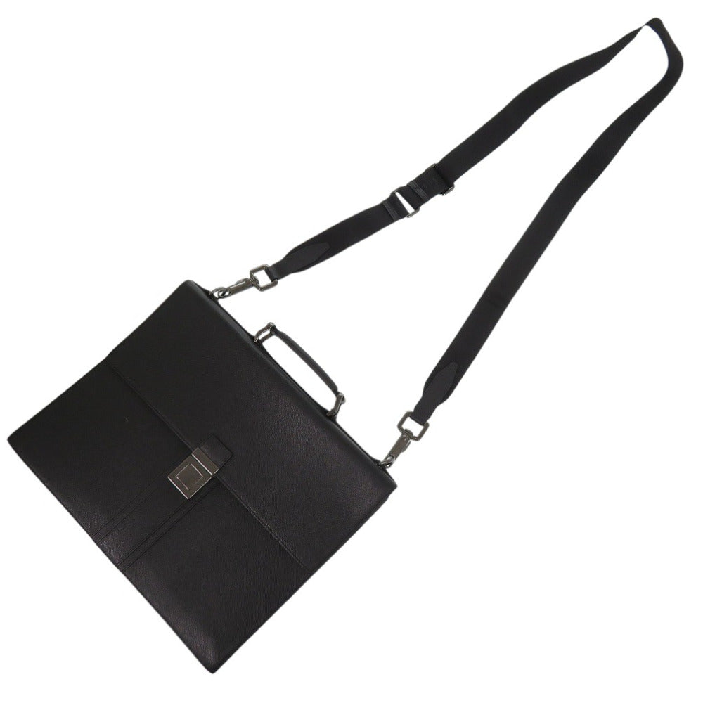 新品同様 バーバリー 2WAY レザー ブラック ビジネスバッグ 黒 0709【中古】BURBERRY