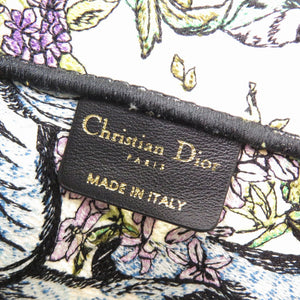 新品同様 クリスチャン ディオール ブックトート ミディアムトートバッグ キャンバス ホワイト 0723【中古】Christian Dior