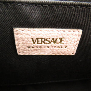 未使用 ヴェルサーチ ヴィルトゥス VIRTUS チェーン ショルダーバッグ ポーチ メタルアイコン レザー ピンク 0727【中古】VERSACE