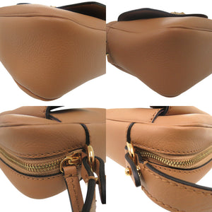 未使用 ヴェルサーチ メデューサ ショルダーバッグ キャメル エンブレム レザー キャメル 0728【中古】VERSACE