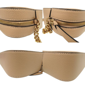 新品同様 ヴェルサーチ ヴィルトゥス VIRTUS チェーン ショルダーバッグ ベージュ ポーチ メタルアイコン レザー 0730【中古】VERSACE