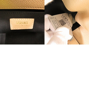 未使用 ヴェルサーチ ヴィルトゥス VIRTUS 2WAY チェーン ショルダーバッグ ハンドバッグ レザー ベージュ 0732【中古】VERSACE