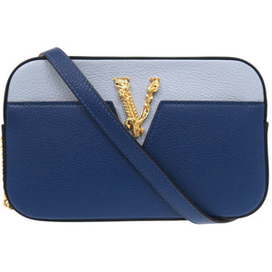 新品同様 ヴェルサーチ ヴィルトゥス VIRTUS チェーン ショルダーバッグ ポーチ メタルアイコン レザー 0735【中古】VERSACE