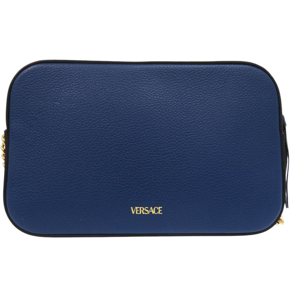 新品同様 ヴェルサーチ ヴィルトゥス VIRTUS チェーン ショルダーバッグ ポーチ メタルアイコン レザー 0735【中古】VERSACE