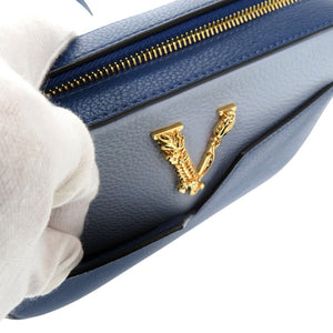 新品同様 ヴェルサーチ ヴィルトゥス VIRTUS チェーン ショルダーバッグ ポーチ メタルアイコン レザー 0735【中古】VERSACE