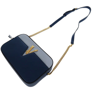 新品同様 ヴェルサーチ ヴィルトゥス VIRTUS チェーン ショルダーバッグ ポーチ メタルアイコン レザー 0735【中古】VERSACE