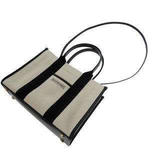 新品同様 バレンシアガ 2way トートバッグ ショルダーバッグ キャンバス ナチュラル NEO NAVY TOTE 6714022HHAM9260 コットン レザー 0743【中古】BALENCIAGA