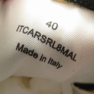 新品同様 バーバリー レオパード切替 ロートップスニーカー UK6 26cm 8017125 A1189 スニーカー キャンバス ブラック／ハニー 0753【中古】BURBERRY