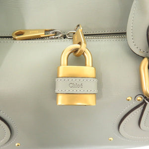 新品同様 クロエ パディントン レザー グリーン ボストンバッグ ハンドバッグ 緑 0778【中古】Chloe