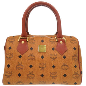 美品 エム シー エム 2WAY ミニボストンバッグ MYZCAT08QH001 ハンドバッグ PVCコーティングキャンバス ブラウン 0789【中古】MCM