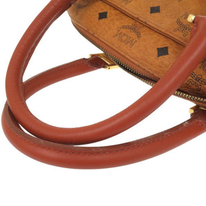 美品 エム シー エム 2WAY ミニボストンバッグ MYZCAT08QH001 ハンドバッグ PVCコーティングキャンバス ブラウン 0789【中古】MCM