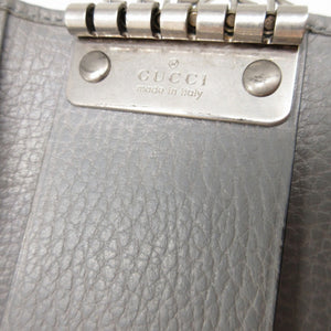 美品 グッチ GGマーモント 456118 レザー グレー 6連 キーケース 0797【中古】GUCCI