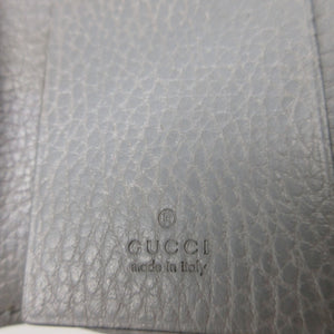 美品 グッチ GGマーモント 456118 レザー グレー 6連 キーケース 0797【中古】GUCCI